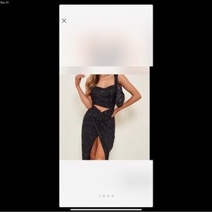 Sequin black cut out dress Pretty Little Thing
